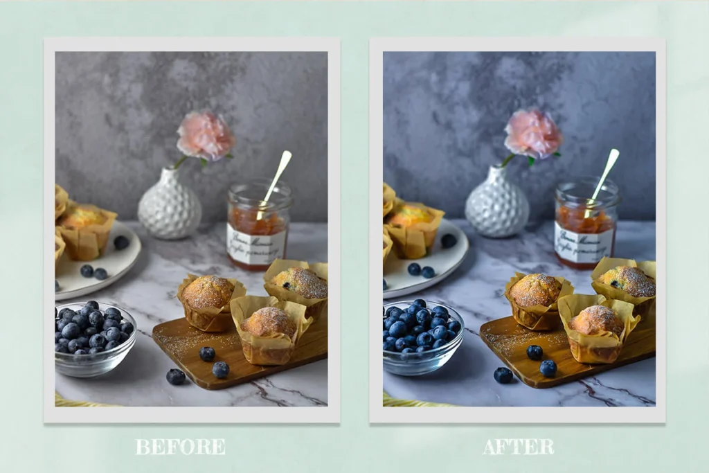 High-quality retouching of food and beverage product images