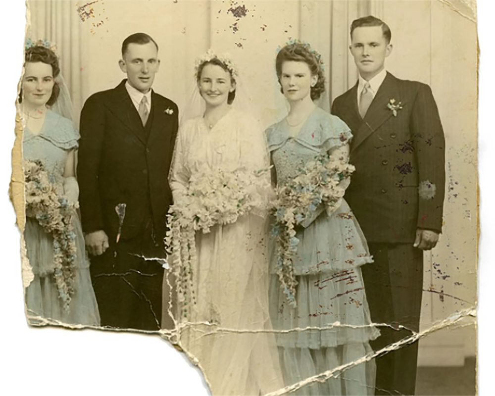 Old photo restoration and retouching service to repair damaged images
