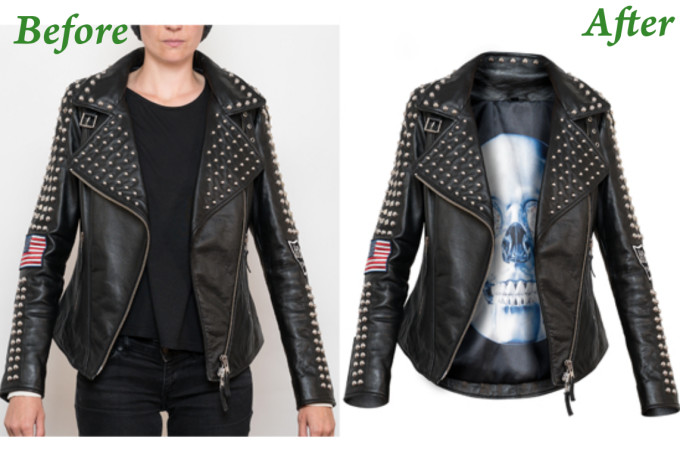 Ghost mannequin with symmetric effect on fashion product photo