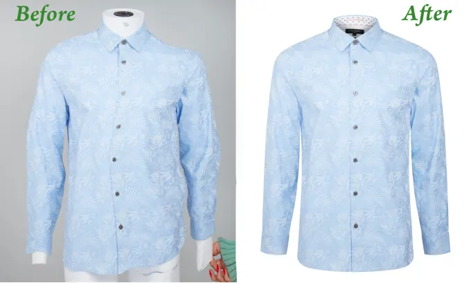 Invisible mannequin and neck joint editing for clothing e-commerce images
