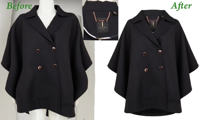 Invisible mannequin and neck joint editing for clothing e-commerce images