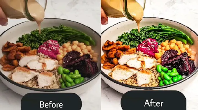 Professional food photo editing for restaurant and e-commerce