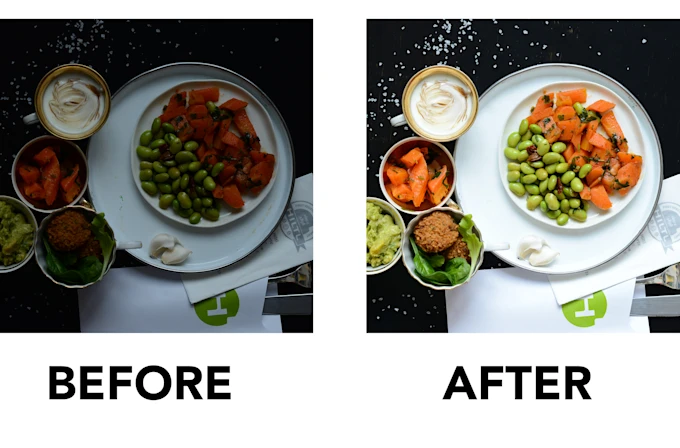 Professional food photo editing for restaurant and e-commerce