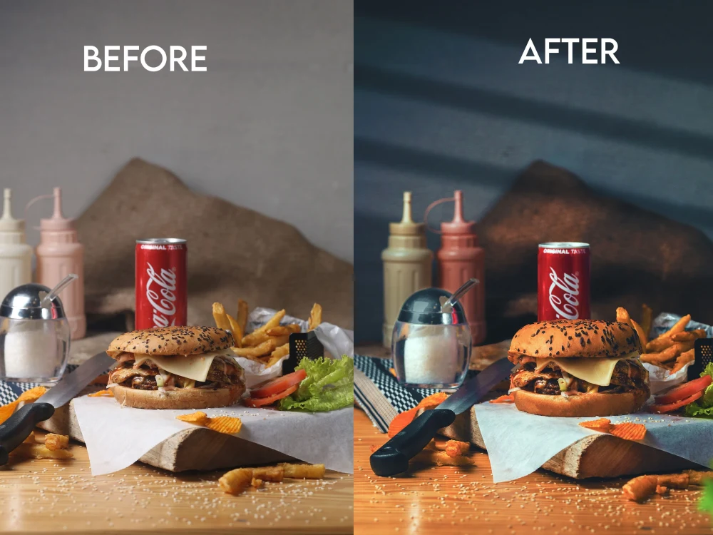 Professional food photo editing for restaurant and e-commerce