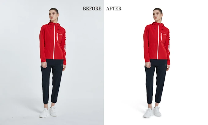 Basic retouching on-model photo editing for fashion, clothing, and e-commerce photography