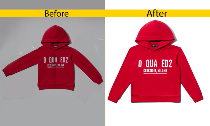 Ghost mannequin with symmetric effect on fashion product photo