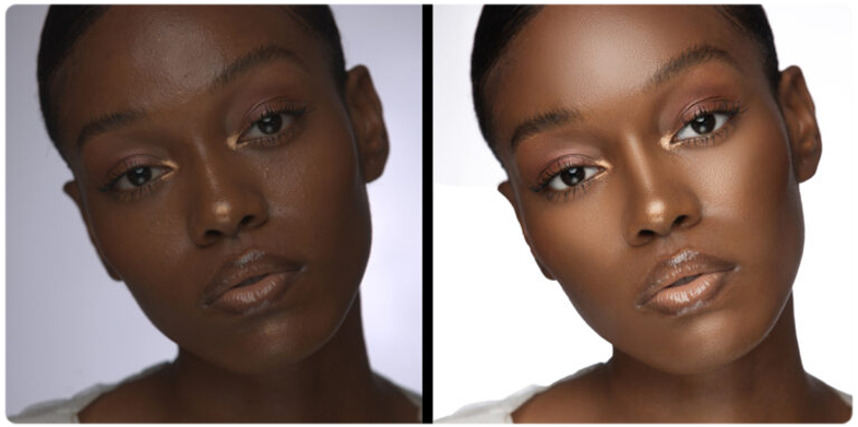 High-quality beauty photo retouching to enhance skin, lighting, and facial features